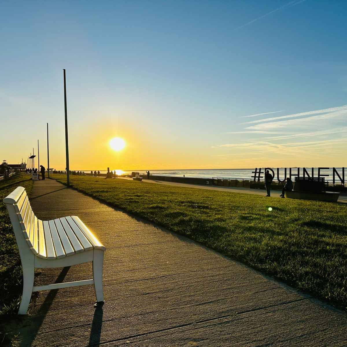 Kurz vor Sonnenuntergang in Duhnen: das Watt sp...